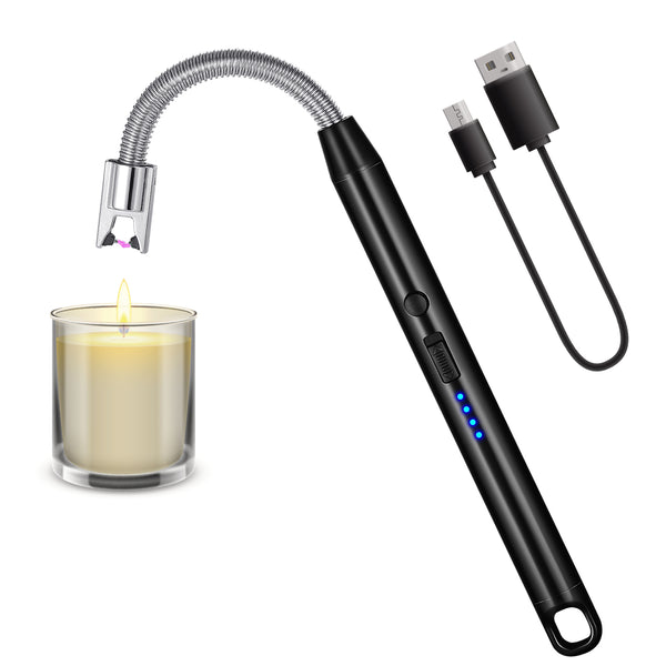 Candle Lighter, USB Rechargeable Lighter, Plasma ARC Electric Lighter with Hook Long Flex Wand Multipurpose Utility Lighter, for Candles, Grills, Fire Pits, Fireplaces, Lanterns and Campfires